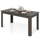 Giantex Dining Table, 63' L x 31.5' W x 30' H Large Farmhouse Center Table with 330LBS Capacity, Kitchen Table for Living Room, Home Office, Dinette, Dinner, Dining Room, Restaurant, Grey