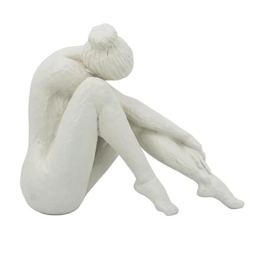 Estatua de Mujer en Resina de 9 Pulgadas Blanca Minimalista miniatura 3