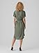 VERO MODA Damen Midi Kleid VMBumpy Hemdkleid mit Knopfleiste 10279684 Laurel Wreath XS