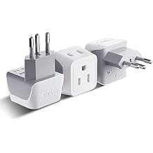 Ceptics Brazil Travel Adapter Plug with Dual Usa Input - Type N 3 Pack - Ultra Compact - Safe Grounded Perfect for Cell Phones, Laptops, Camera Chargers and More - Power Plug CT-11C