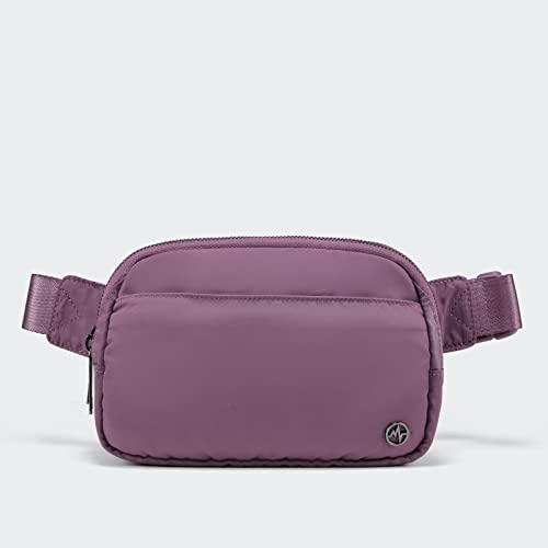 Image of Pander Everywhere Belt Bag for Women, 5 Zipper Pockets Nylon Crossbody Fanny Pack Purse (Purple Lavender)