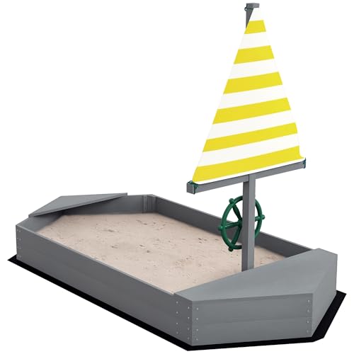Outsunny Arenero Infantil de Madera en Forma de Velero