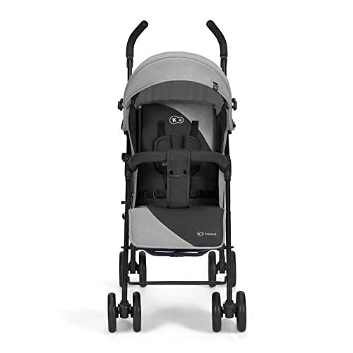 Kinderkraft Kinderwagen SIESTA, Leichte Reise Buggy, Verstellbare Rückenlehne, Liegeposition, Kleine Maße nach Zusammenklappen, Vergrößerbares Verdeck, Für ältere Kinder, bis 22 kg, Grau