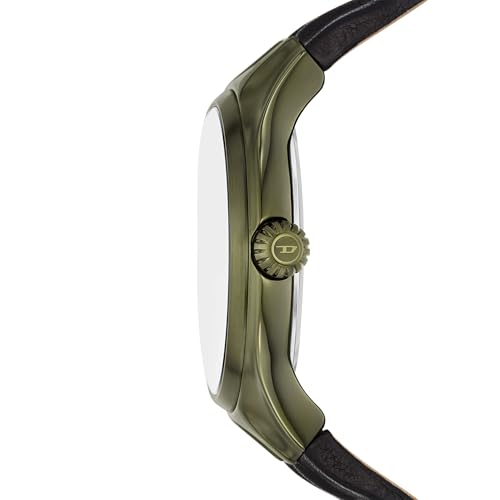 Image of Diesel Streamline Black Quartz Leather Watch DZ2218