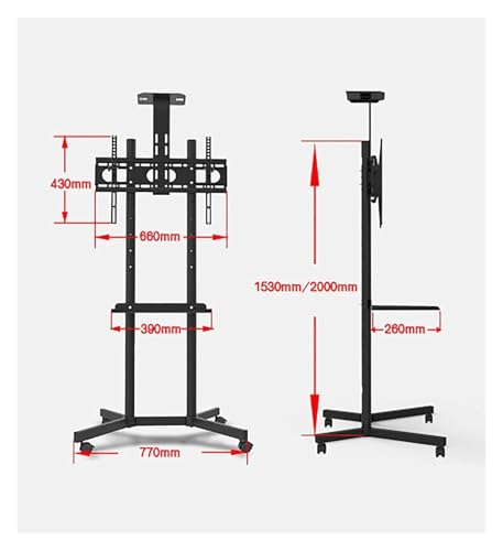 Soporte móvil para TV con ruedas para pantallas de 32-70 pulgadas miniatura 5