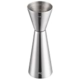 Briout Jigger for Bartending, Double Cocktail Jigger Japanese Premium 304 Food Grade Stainless Steel Jigger 2 OZ 1 OZ with Measurements Inside, Flat Edge Silver
