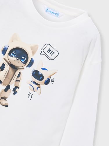 Camiseta m/l Robot Mayoral evita rozaduras en la piel del niño color nata 4