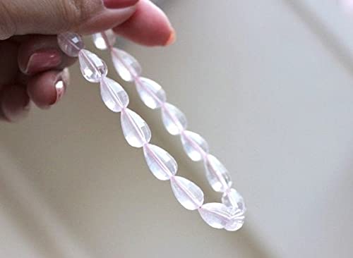 Quartz rose de qualité supérieure en goutte facettée 3D pour des bijoux haute fantaisie