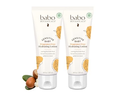 Image of BABO Botanicals Sensitive Baby Fragrance-Free Daily Hydrating Baby Lotion - Shea Butter & Jojoba Oil - for Body & face - for Babies, Kids & Adults with Sensitive Skin - EWG Verified - Vegan