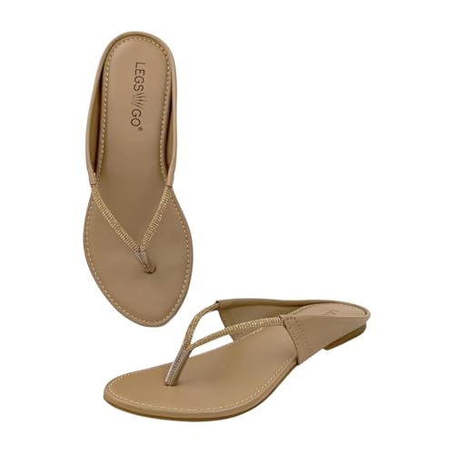 Image of Women's Lavender Flat Sandals with Crystal Strap
