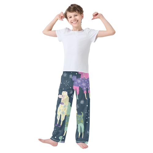 ZZXXB Colorful Poodle Boys Long Pants Soft Trousers Elastic Waist Kids Lounge Bottoms with Pockets S-XL3
