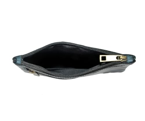 Image of Vintage Leather Pencil Case Pouch, Pen Pouch for Work & University, for Men,Women /Leather Pencil Cases for Adults Perfect for Office /Tool Pouch Zipper Bag, Small Tool Bag (Blue)