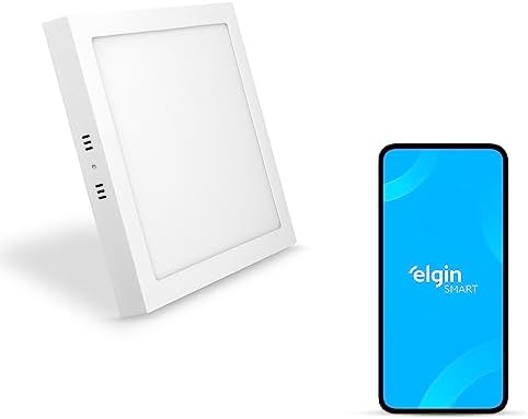 Luminária Inteligente LED 18W 3000-6500K Elgin Wi-Fi Quadrada de ...