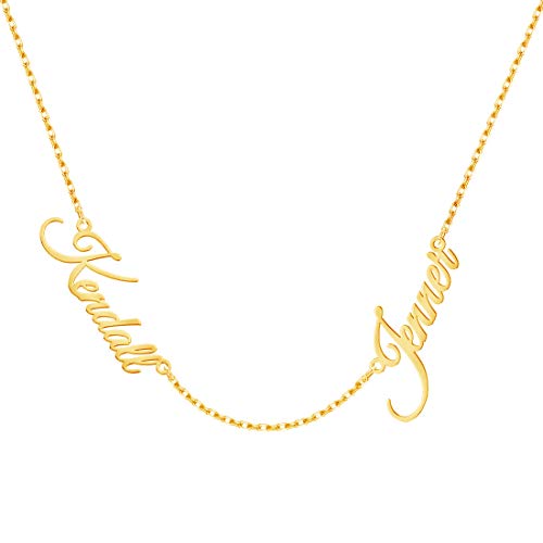 Dreamdecor Personalized Name Necklace, 18K Gold Plated Custom Choker Necklace Dainty Best Friend Necklace for Women