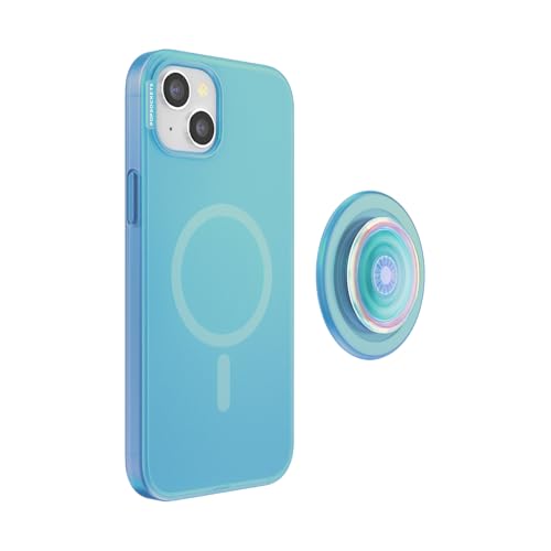 Funda iPhone 15 Plus PopSockets Evita Caídas con Agarre MagSafe Azul 4