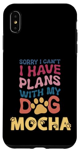 Nombre de perro moca regalo personalizado Busy With My Dog Mocha Carcasa para iPhone XS Max