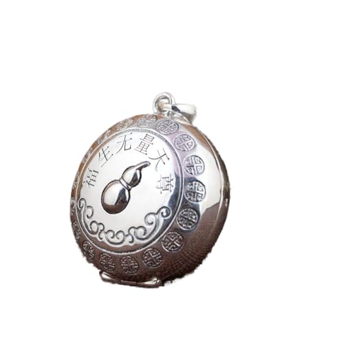 Collier rétro argent S925 boîte Gawu gourde potins pendentif unisexe