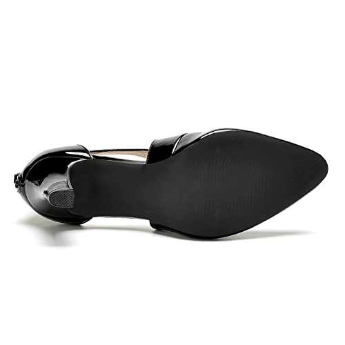 Wuorwu Women's Closed Toe Pointed Toe High Heel Pumps Dress Shoes For Women (Black Patent 6) #TOP6