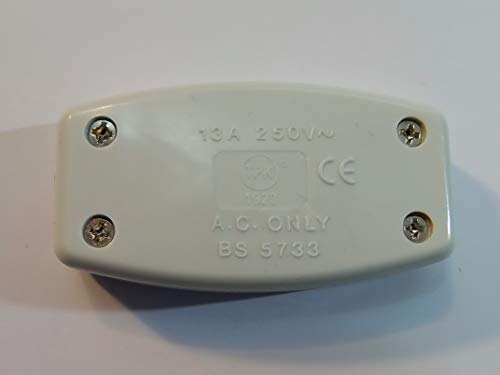 1 x 13amp/250v Electrical Inline Flex Cable CONNECTORS 3 CORE Cable (BS5733) Qty 1