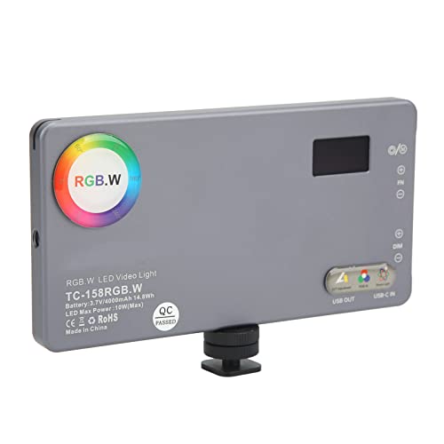 Qiilu Nicefoto LED �t�B�����C�g RGB �r�f�I�B�e���C�g - �|�[�^�u�� LED �p�l���ƐF���x���C�u�X�g���[�~���O�A�ʐ^�A�ً}�Ɩ��t�� - �R�[���h�V���[�x�[�X�ƕt��