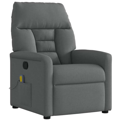 RMIHSJG Sillón de Masaje reclinable de Tela Gris Oscuro Sillón Reclinable Eléctrico con Función Automática y Reposapiés Ajustable