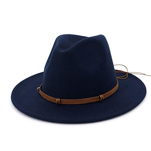Hat Autumn Winter Sun Hat Women Men Hat Classical Wide Brim Accessories (Color : Drak Blue, Size : 56-58) Hat Autumn Winter Sun Hat Women Men Hat Classical Wide Brim Accessories (Color : Drak Blue, Size : 56-58)