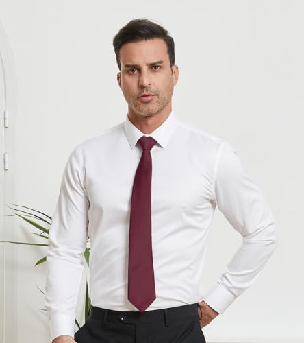 Image of DecTwig Men's Ties Solid Color Formal Neckties 3.15 inch (8CM) Black Ties For Men