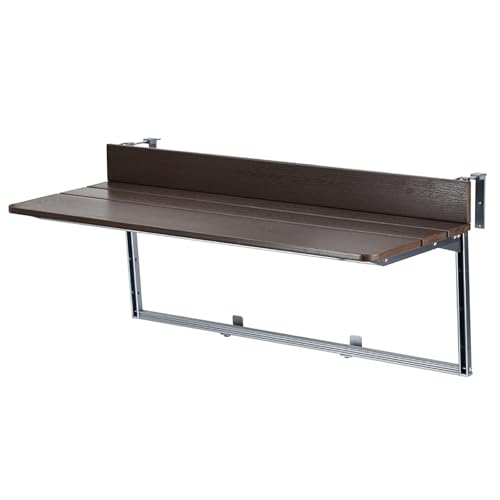 Versatile scrivania a parete progettata per ringhiere quadrate o rotonde, tra cui ringhiere in metallo, ringhiere in legno e radiatori. Questa elegante scrivania completa vari stili di arredamento per la casa, offrendo funzionalità e fascino estetico. Ideale per ottimizzare lo spazio di lavoro migliorando l'efficienza dello spazio e creando un ambiente produttivo. Perfetto per qualsiasi ambiente moderno di casa o ufficio.