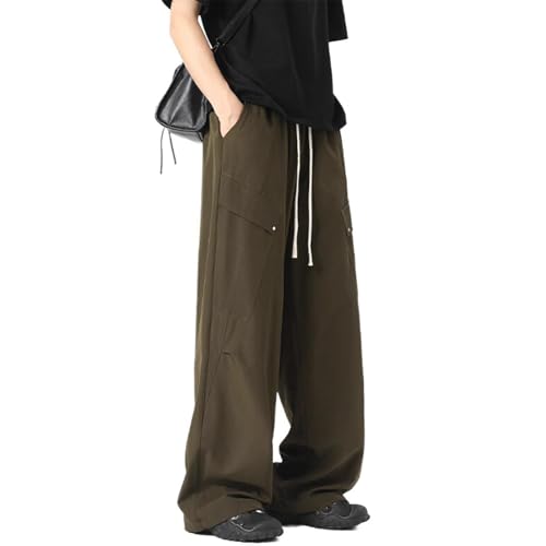 Men's Pants Workwear Ice Silk Wide Leg Loose Retro High Street Summer Casual Long Pants for Men2