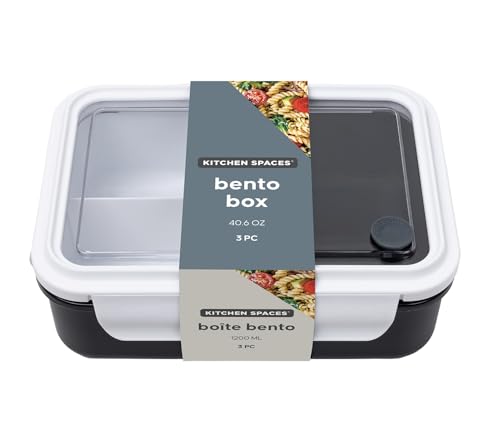 Kitchen Spaces Lunch Bento Box, Black and White