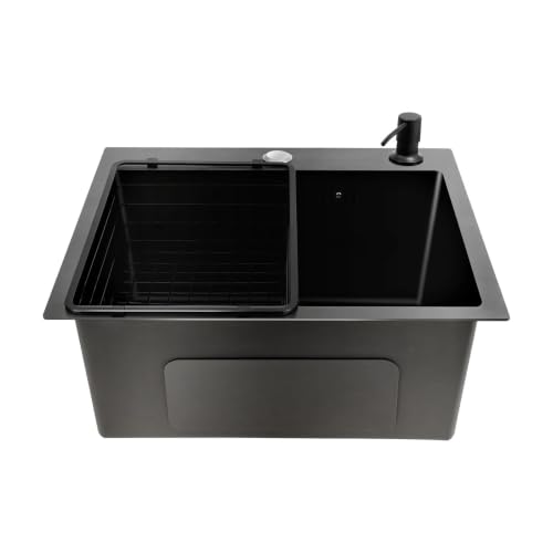 Fregadero de cocina de acero inoxidable duradero y resistente con kit de desagüe 2
