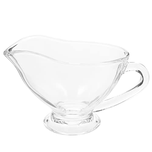 CIYODO Sauce Boat Creamer Pitcher Coffee Milk Gravy Jug Gravy Kettle with Handle Milk Gravy Boats Condiment Bowl Soy Sauce Bowls Condiments Gravy Bowl Dispenser Coffee Creamers Glass