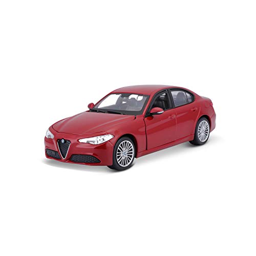 Bauer Spielwaren Bburago Alfa Romeo Giulia 1:24 Voiture Miniature à l'échelle 19 cm Rouge Mat (18-21080R)
