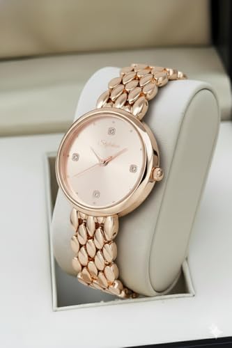 Image of styledose Women's Diamond Studded Watch | Premium Metal Bracelet Strap | Analog Quartz Movemnet Ladies Wrist Watch | Watch for Women & Girls | Wrist Watches for Women's & Girls&Ladies