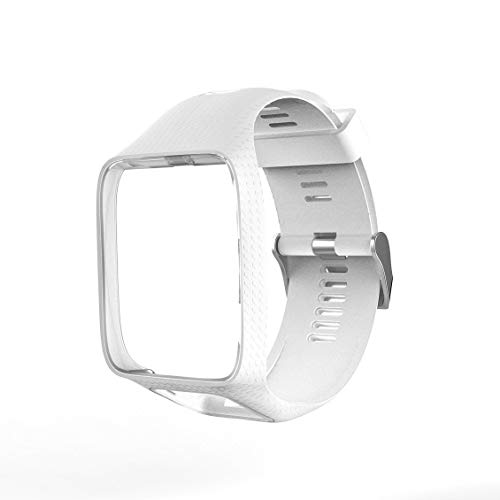 Libertroy Correa de Reloj para Tom Tom 2 3 Series Correa de Reloj Correa de Pulsera de Repuesto de Silicona para Tomtom Runner 2 3 Reloj GPS - Blanco