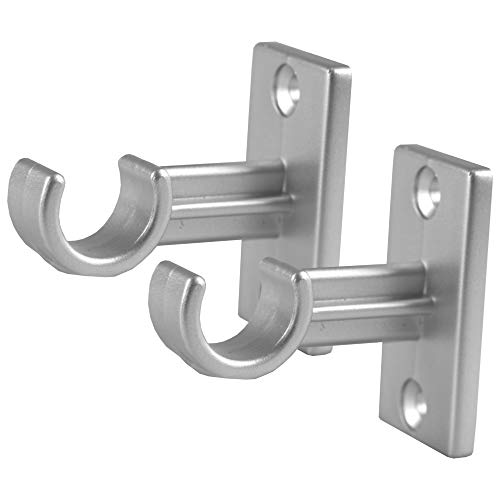 Bestlivings 8er Pack Ersatzträger für Gardinenstangen bis Ø 12 mm in Silber (L 3,5 cm), Träger für Cafehausstangen, Scheibenstangen
