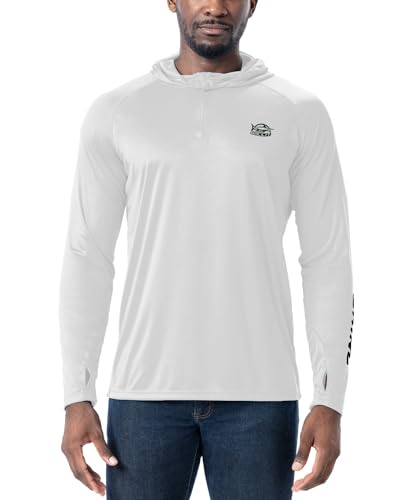 Willit Men's UPF 50+ Sun Hoodie Fishing Shirt Half Zip Long Sleeve SPF Hiking Shirt Lightweight