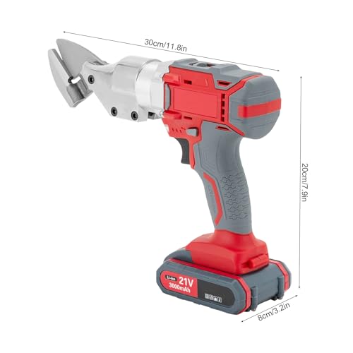 21V Metal Shear, Handheld Speed Swivel Head Electric Metal Cutter Shear with 18650 Lithium Battery & Charger, Portable Electric Metal Shear with 2-speed Adjustment for Cutting Iron, Aluminum - Thumbnail 2