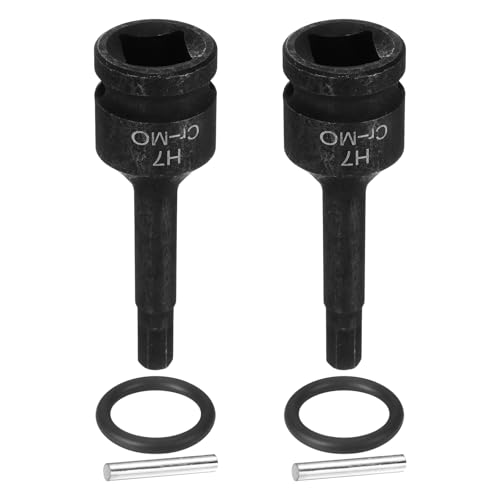 QUARKZMAN 2 Piezas De Enchufe Hexagonal De Impacto De 1/2' Para Taladros - 7mm Métrico Acero CR-MO Enchufe De 6 Puntos Con Pasador Para Adaptador De Herramientas