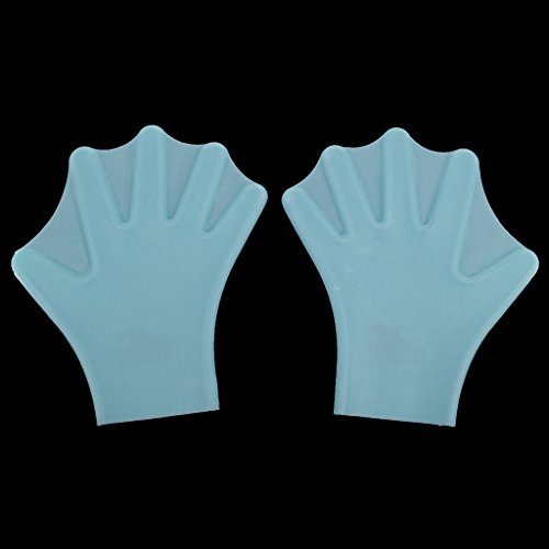 Tachiuwa Luvas de silicone para natação com teia de silicone para dedos para adultos e crianças – Az
