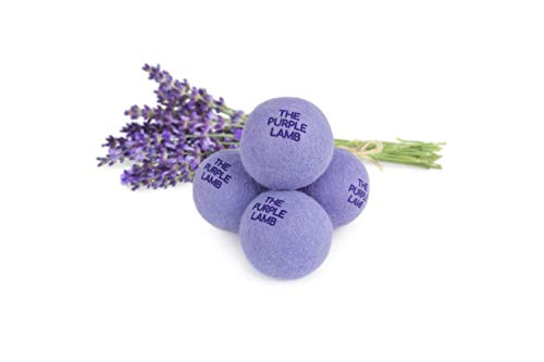 The Purple Lamb Scented Wool Dryer Balls Laundry &ndash; Lavender Infused - Antistatic Dryer Ball - XL...