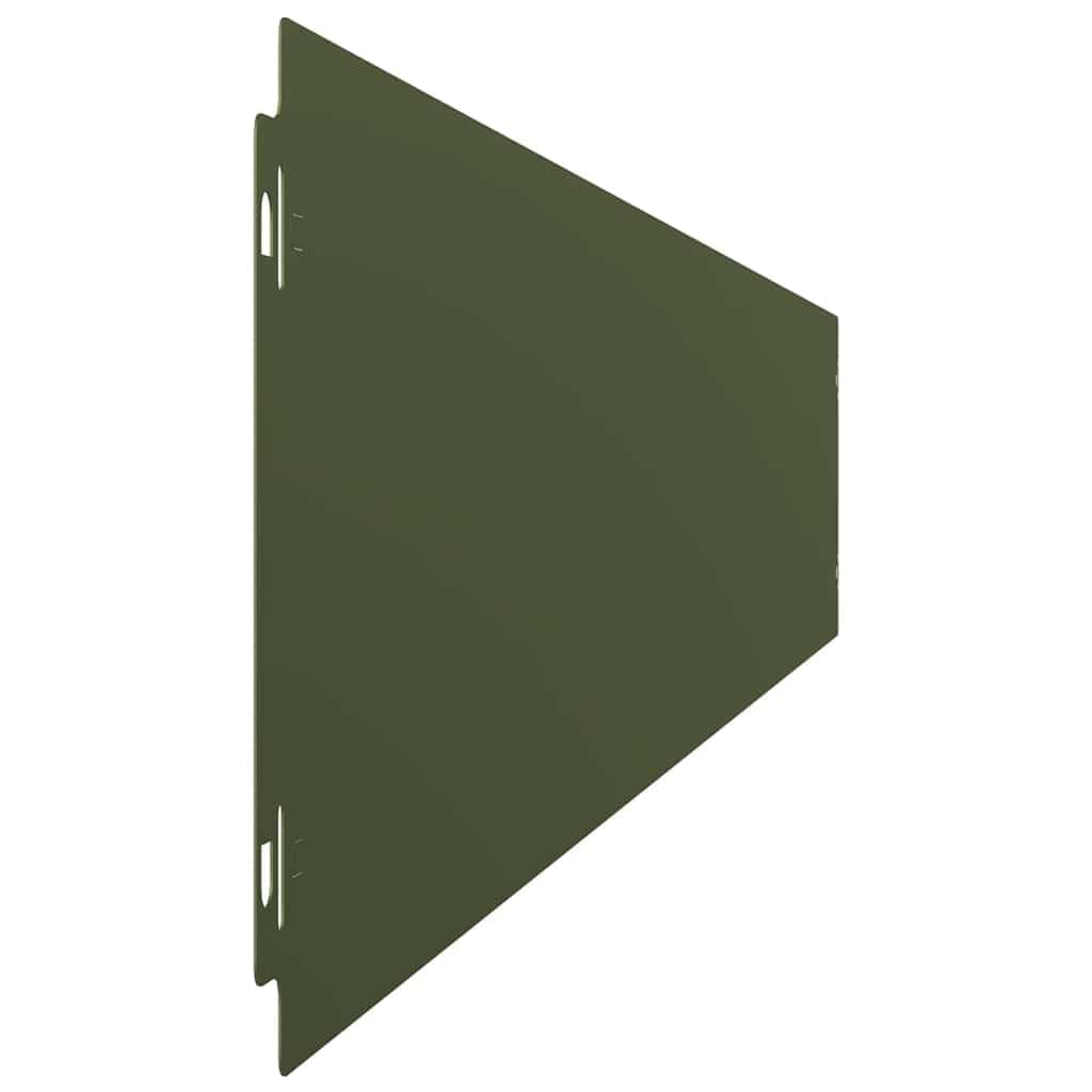 Krawędzie trawnika, 10 szt., oliwkowa zieleń, 15 x 103 cm, stal walcowana na zimno, obramowanie rabatek z systemem wtykowym do elastycznego odgraniczania trawników, grządek, tarasu i ścieżek