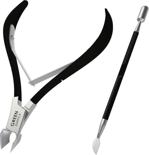 Premium Cuticle Trimmer Stainless Steel Nipper โ Sharp Blades with Double Spring โ Manicure Pedicure Tool for Home and Salon (Black)