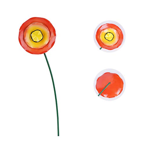 Topadorn Floral Garden Stake Flower Plant Pick Water Proof Metal Flower Stick For Lawn Yard Patio Garden Decor,Set Of 3 #TOP5