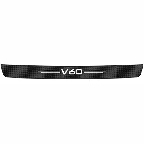 EAGLEG Carbon Fiber Rear Bumpers Protector Strips, for Vo-lvo V60 Anti-Scratch Trunk Sill Plate Strong Sticky Sticker Styling Accessories,Black