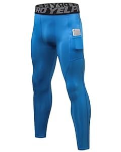 SPVISE Herren Kompressionshose Blau mit Tasche