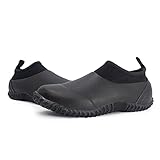 SWIFTFROG Men’s Garden Boots - Unisex Waterproof Ankle Slip-On Footwear Rubber Rain Boots for Men Women Outdoor,Camping,Gardening (Black, Numeric_9_Point_5)