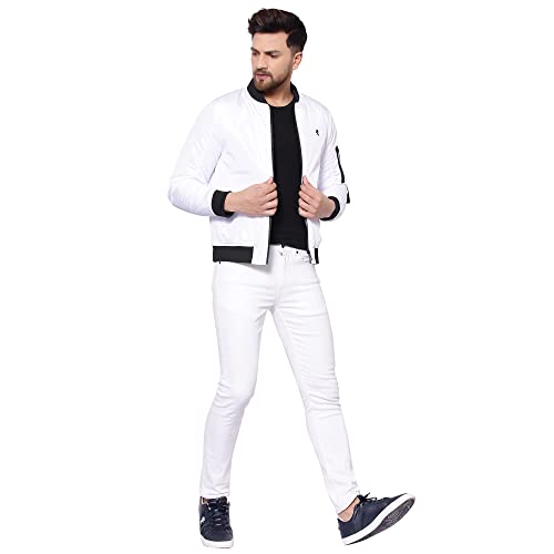 Image of Red Tape Men White Bomber Jacket