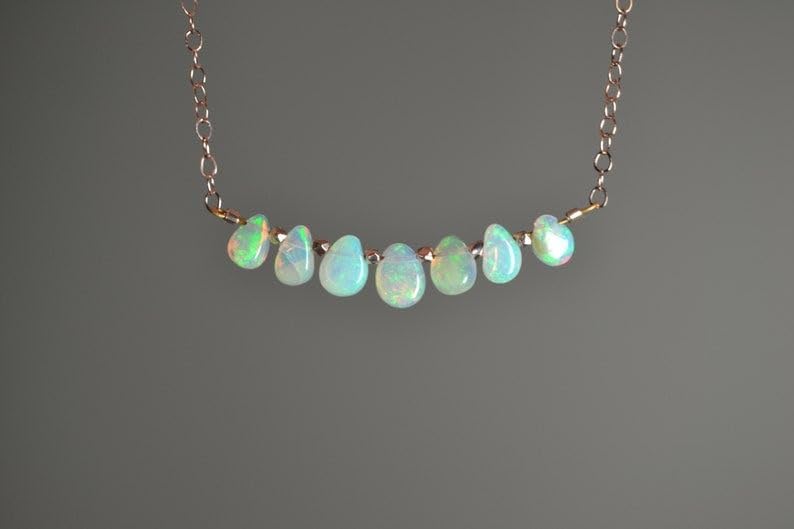Quality Fire Ethiopian Opal Bar pear 6mm smooth 7inch Sterling Silver Stacking Beaded Bracelet, Simple Layering, Dainty Gemstone Bracelet, Fine Jewelry, Minimalist,