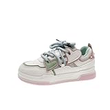  Schuhe für College-Stil Liebe Sportschuhe Frauen rutschfest flach Training Schuhe dicken Boden Erhöhung Walking Schuhe bequem atmungsaktiv Student Schuhe Jugend kleine weiße Schuhe